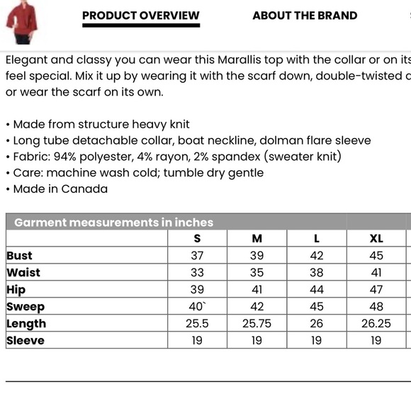 Nwt MARALLIS heavy knit top with detachable collar/scarf - Picture 4 of 7